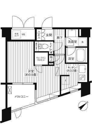 コスモリード新宿余丁町 101 間取り図