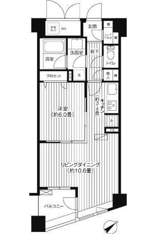 コスモリード新宿余丁町 204 間取り図