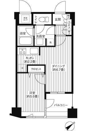 コスモリード新宿余丁町 504 間取り図