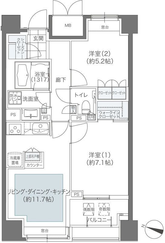 メゾンカルム本郷 1204 間取り図