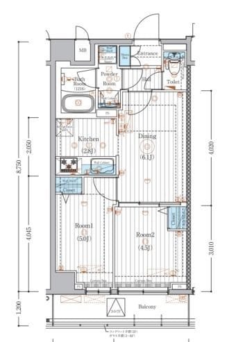 MAXIV竹ノ塚 502 間取り図