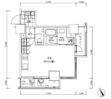 パークキューブ愛宕山タワー 304 間取り図
