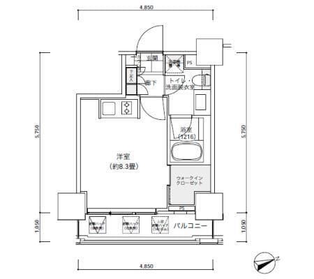 パークキューブ愛宕山タワー 505 間取り図