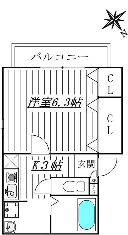 ArK門前仲町 202 間取り図