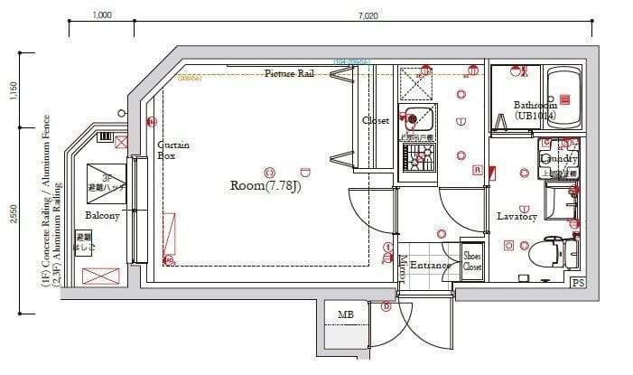 ガリシア南長崎 206 間取り図