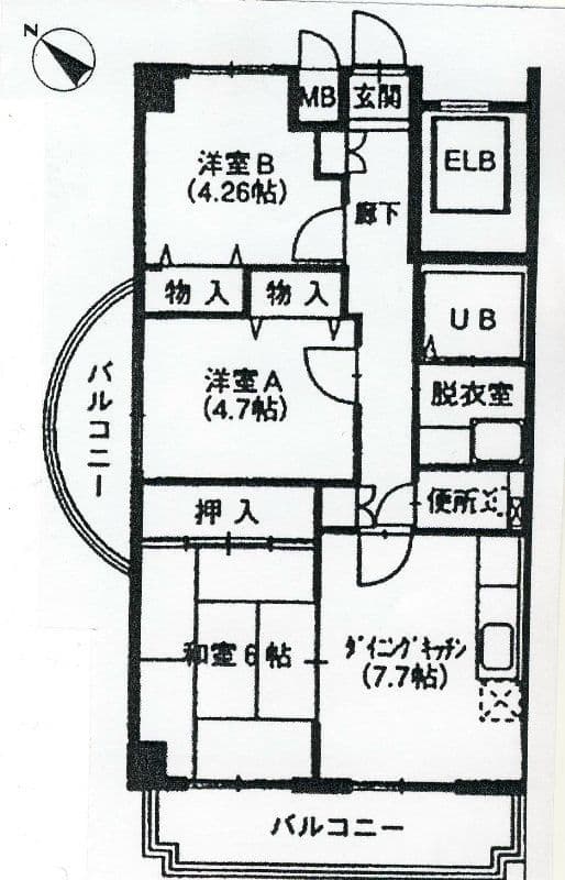 ビラージュ壱番館 301 間取り図