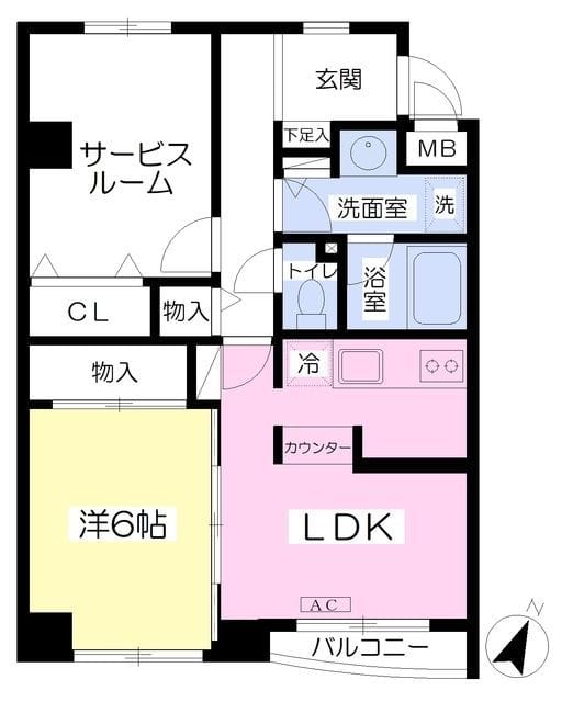 板谷第3パークハイツ 201 間取り図