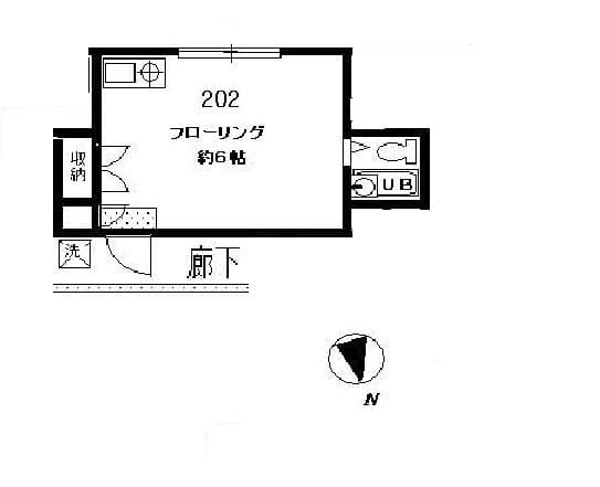 ペアパレス方南町 202 間取り図