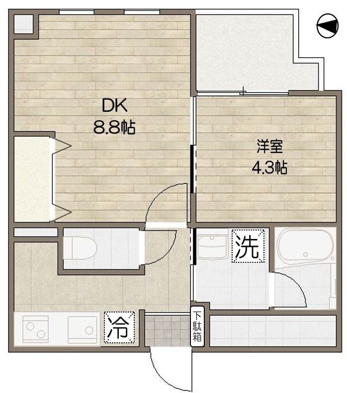 ムジーク北参道 803 間取り図
