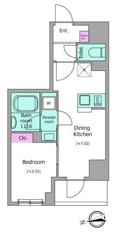 ドゥーエ日暮里Ⅲ 203 間取り図