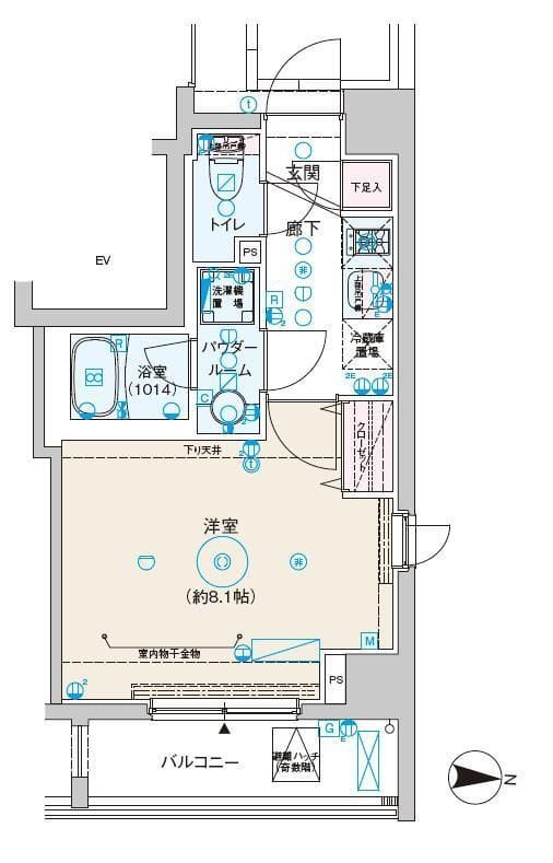 レオーネ押上キューブ 601 間取り図