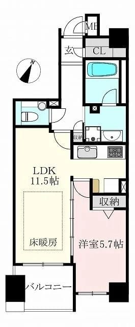 Dクラディア目黒本町 602 間取り図
