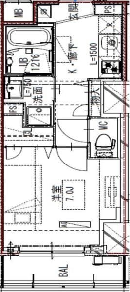 フロンティアレジデンス板橋 407 間取り図