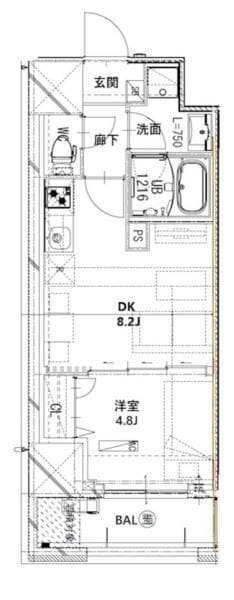 フロンティアレジデンス板橋 804 間取り図
