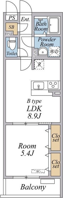 リブリ・南品川 102 間取り図
