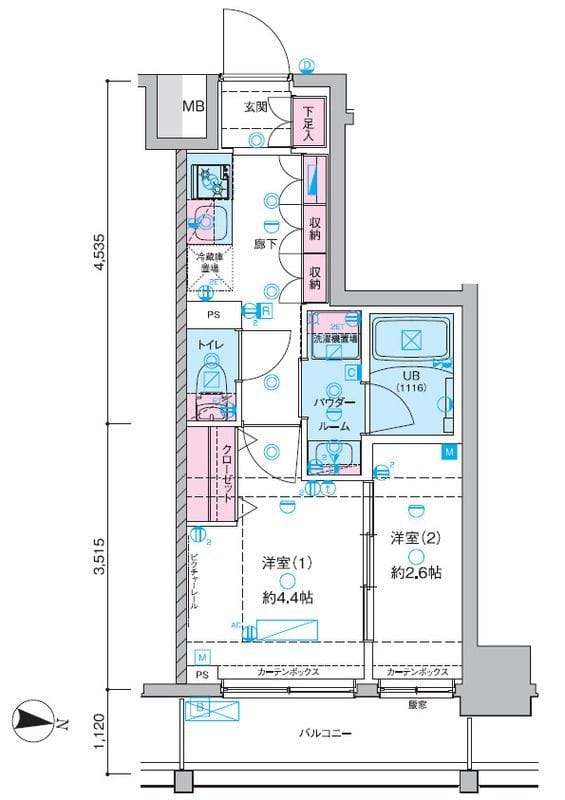 GENOVIA木場Ⅱ 1002 間取り図