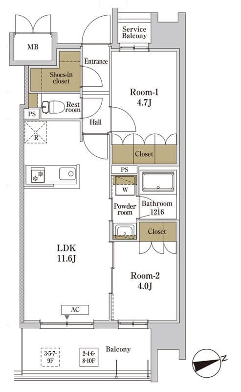RJRプレシア川口 1011 間取り図
