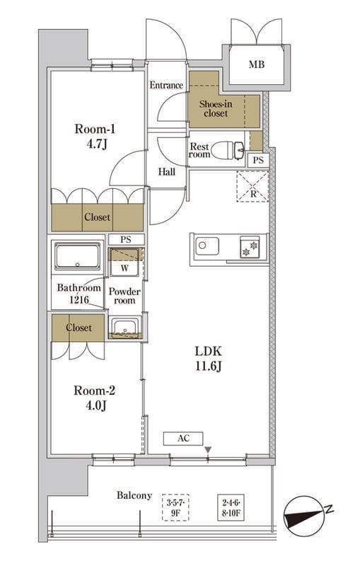 RJRプレシア川口 206 間取り図