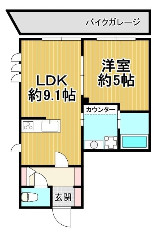 クレールムサシ 101 間取り図
