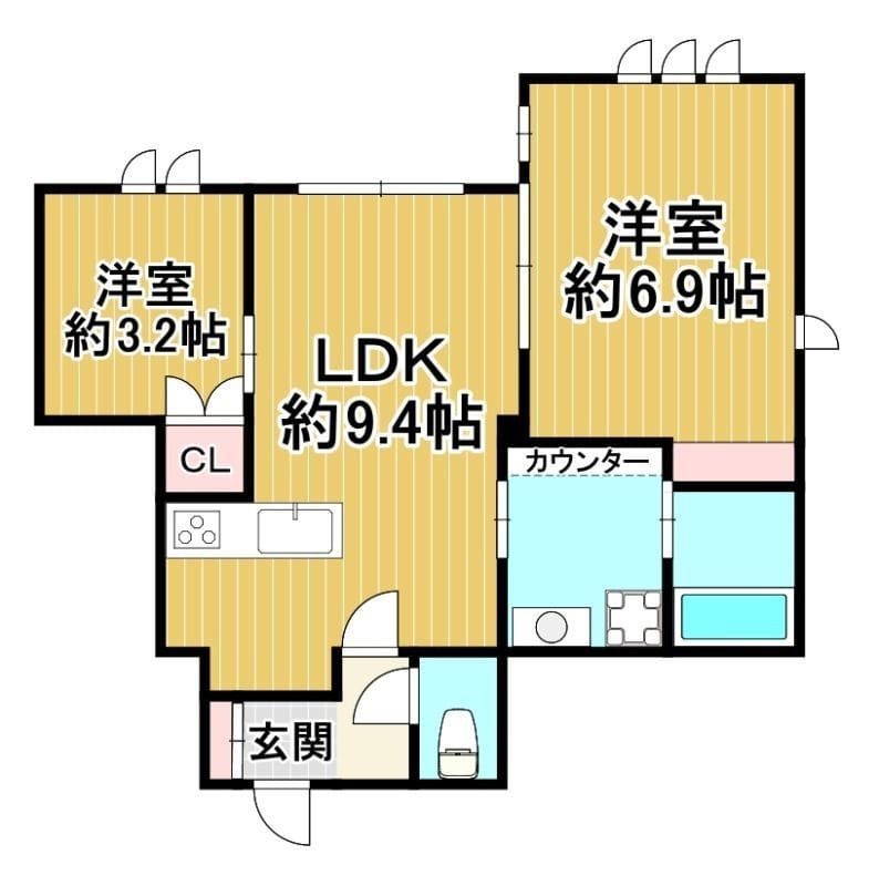クレールムサシ 102 間取り図
