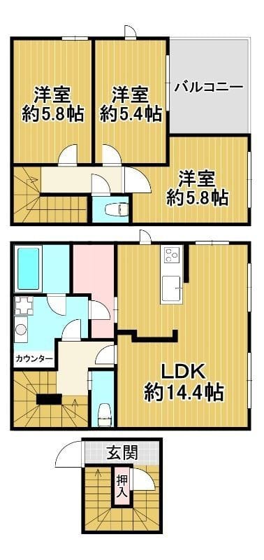 クレールムサシ 201 間取り図