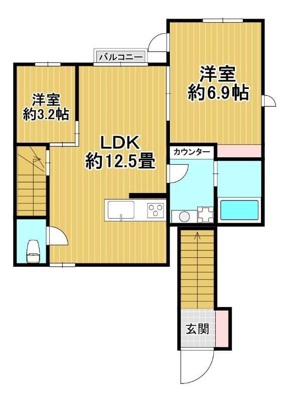 クレールムサシ 202 間取り図