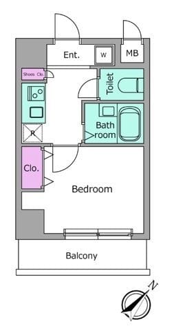 ビエラコート都立大学 1102 間取り図
