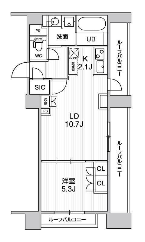 シーズンフラッツ新高円寺 702 間取り図