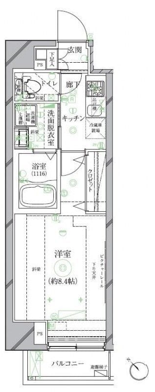 クレイシア世田谷野沢 206 間取り図