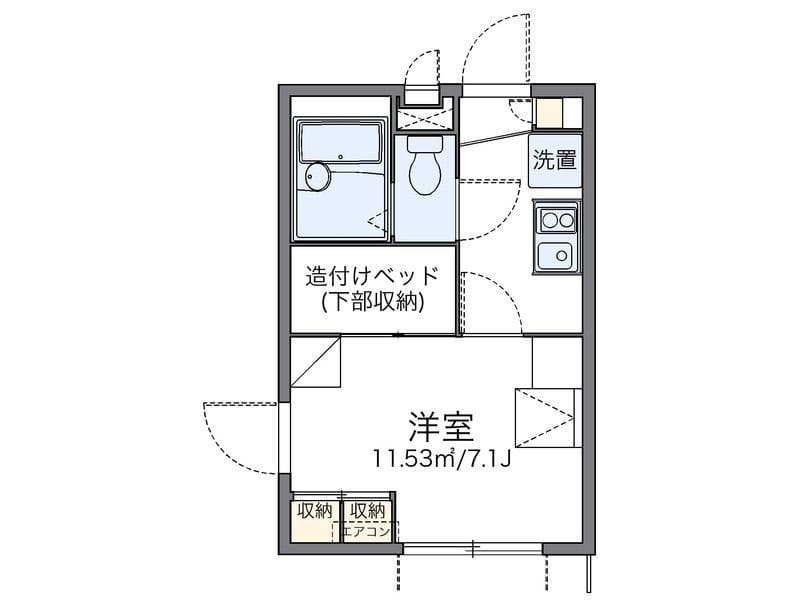 レオパレスハウス ホウオウ 101 間取り図