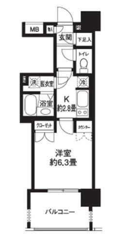 ライオンズシティ白金高輪 602 間取り図