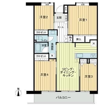 新蓮根団地第14号棟 0305 間取り図