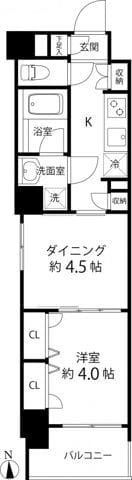 Duo Stage白金高輪 102 間取り図