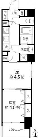 Duo Stage白金高輪 405 間取り図