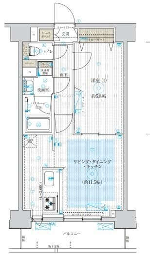 フュージョナル浅草FOREST 407 間取り図