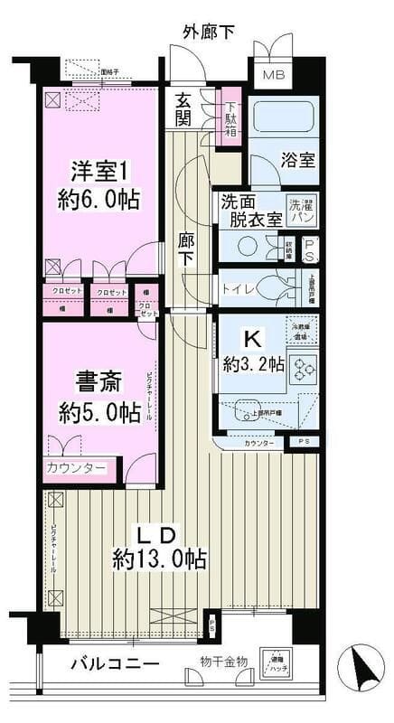 Park Residence戸越公園 102 間取り図