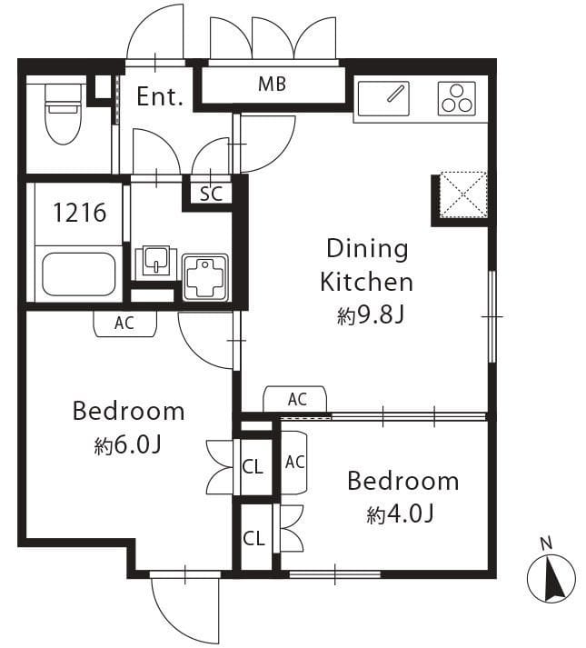 GRAN PASEO 目黒西小山 202 間取り図