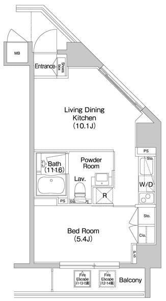 コンフォリア西新宿 0904 間取り図
