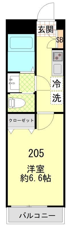 スピカハイツ弘明寺 205 間取り図