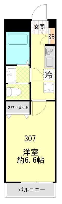 スピカハイツ弘明寺 307 間取り図