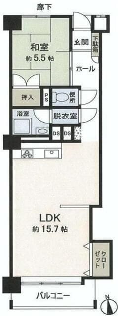 鵠沼フラワーマンション 205 間取り図