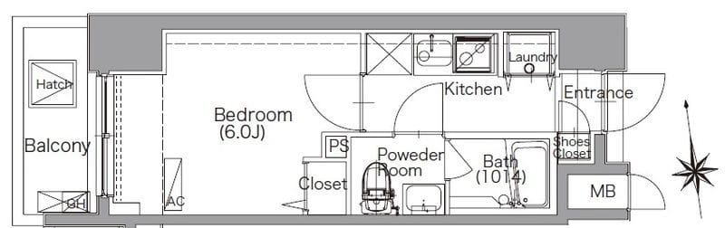 プレセダンヒルズ北千住Ⅱ 401 間取り図