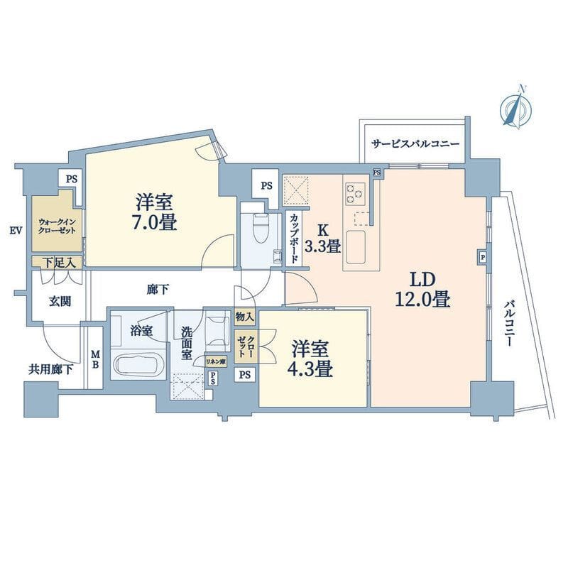Brillia自由が丘 401 間取り図
