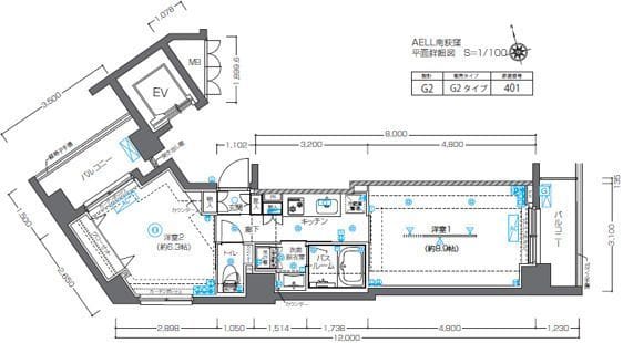 AELL南荻窪 401 間取り図