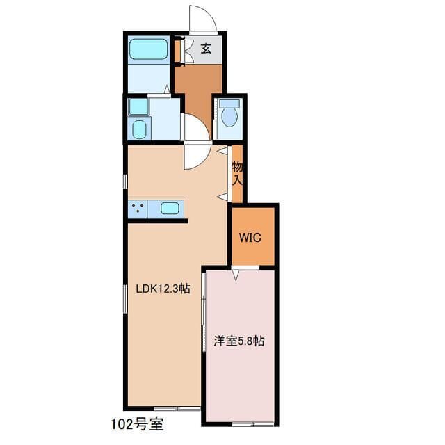 カーム宮久保A 102 間取り図