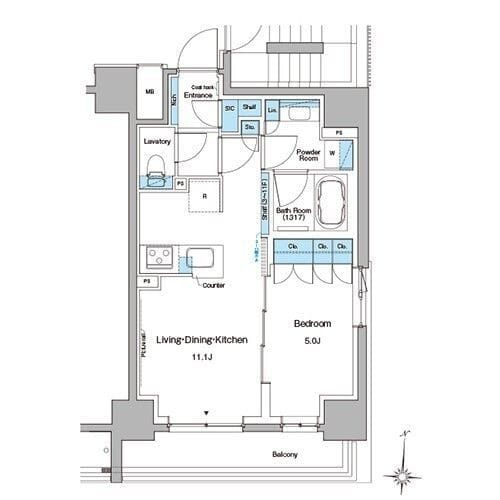 ブラウ菊川プレイス 1104 間取り図