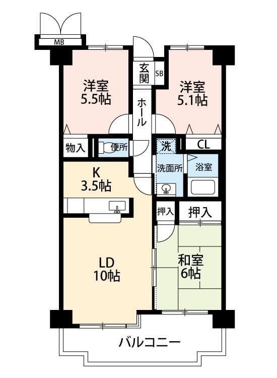 大新ヒルズ 603 間取り図