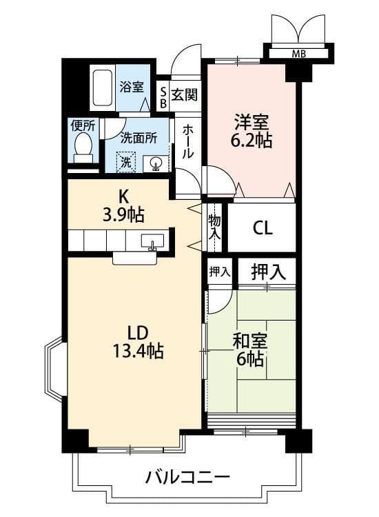 大新ヒルズ 702 間取り図