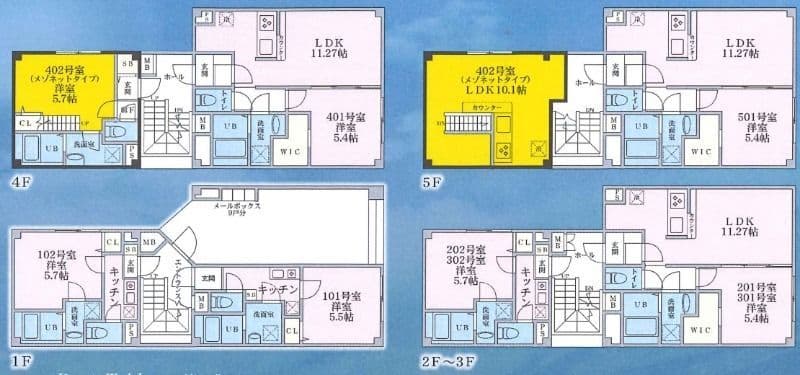 ウィズリー押上 401 間取り図