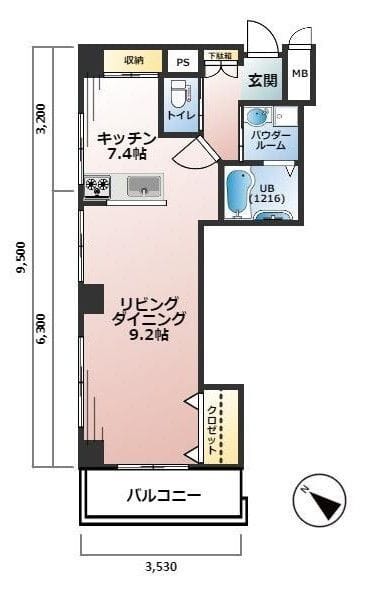 ライオンズマンション隅田公園 206 間取り図